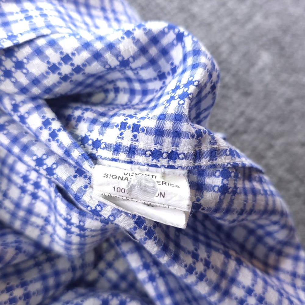 Visconti Signature Series Shirt Large Limited Edition Blue Check Long Sleeve - Picture 6 of 8